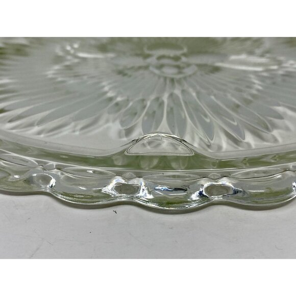 Vintage Indiana Glass Flower Starburst  #3355 Clear Glass Cake Plate 11.5” - Picture 8 of 11